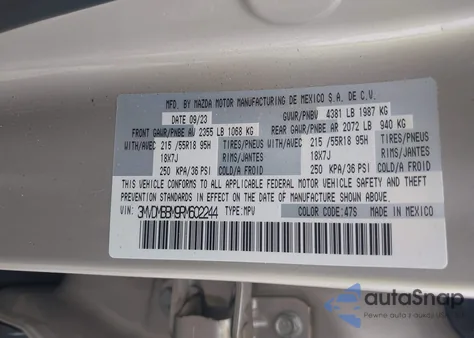 2024 Mazda Cx-30 2.5 S Select Sport из США, поврежденный, VIN 3MVDMBBM9RM602244